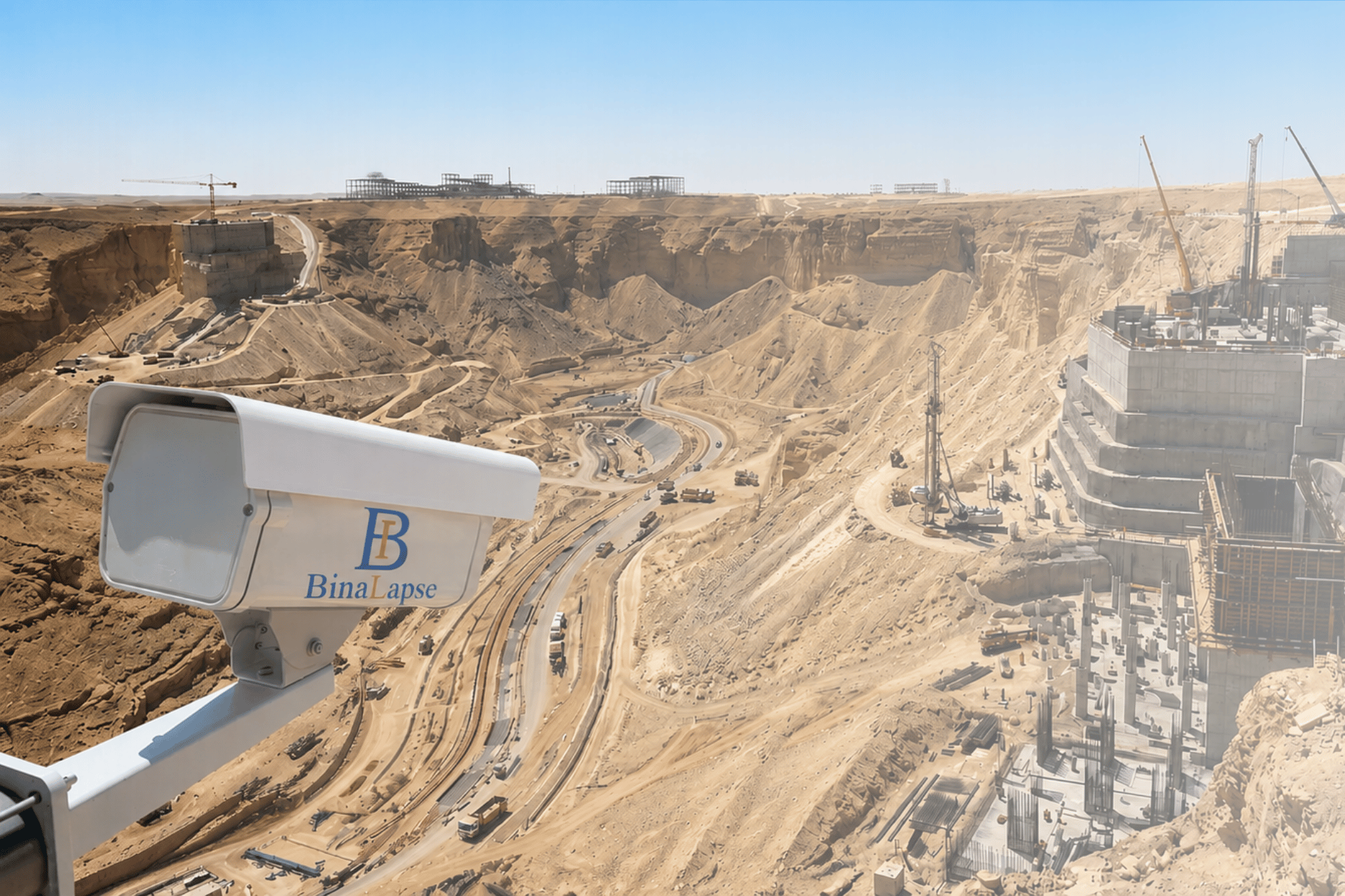BinaLapse camera overlooking a construction site