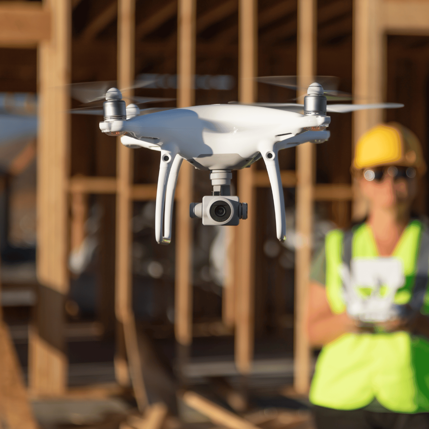 BinaLapse drone footage showing aerial view of construction site